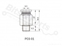 Pneufit met rechte koppeling PC6-01 